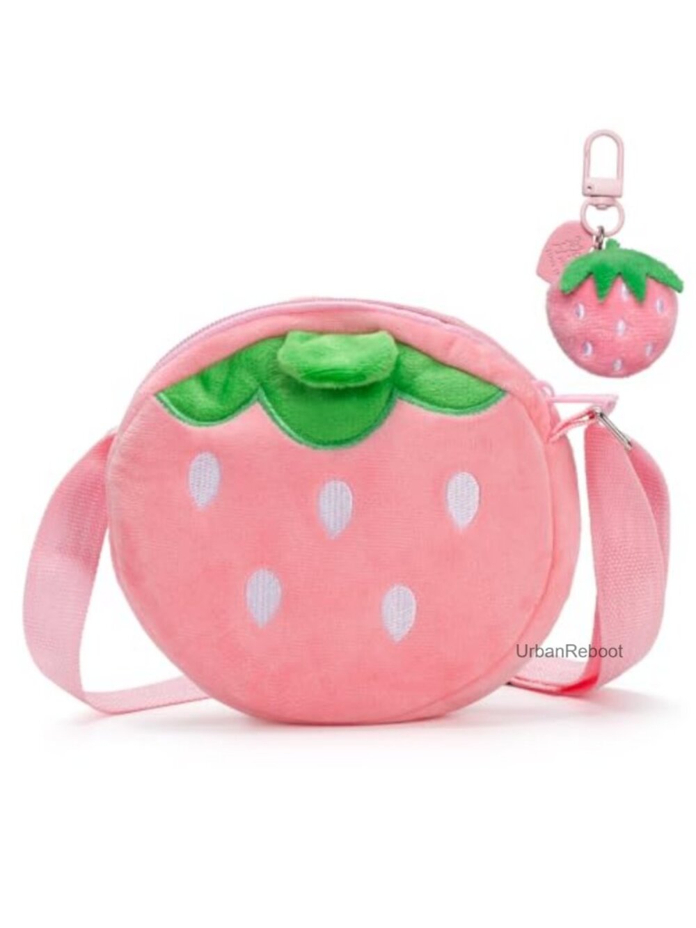 Plush Strawberry Crossbody Bag for Kids Mini Purse